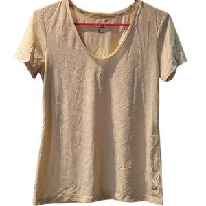XS GapFit Breathe Yellow Stripe Scoop Neck T-Shirt
